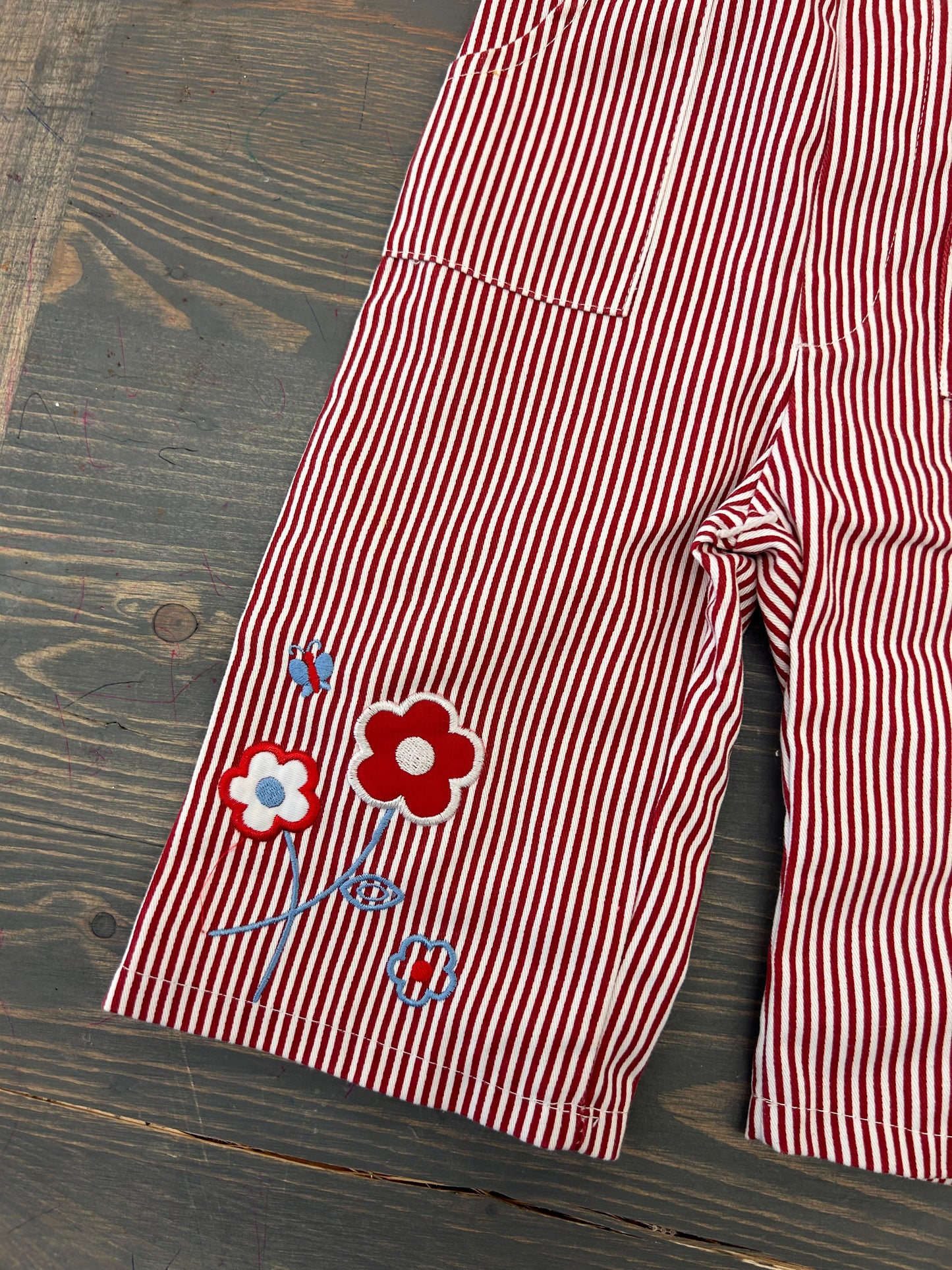 Kids play 2t red striped floral pants