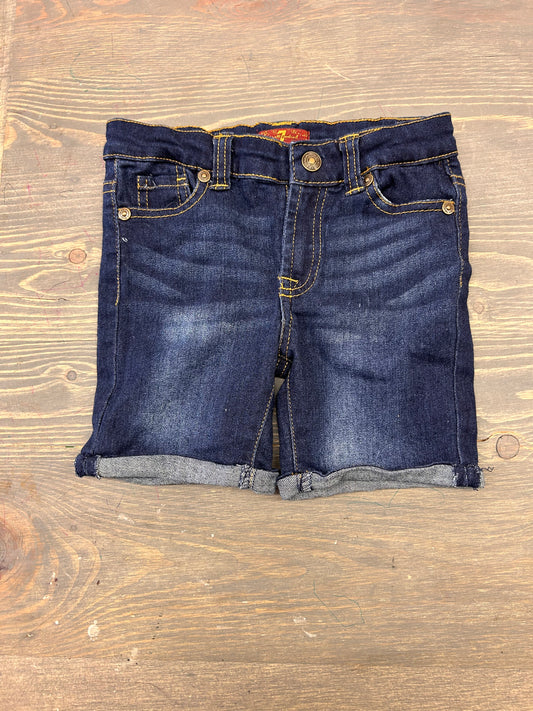 7 for all mankind 2t dark wash denim shorts