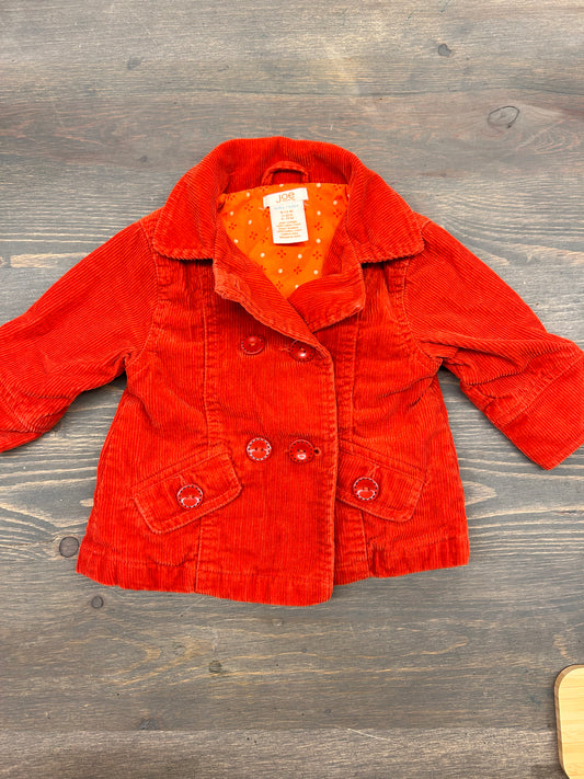 Joe fresh 6/12m orange corduroy jacket