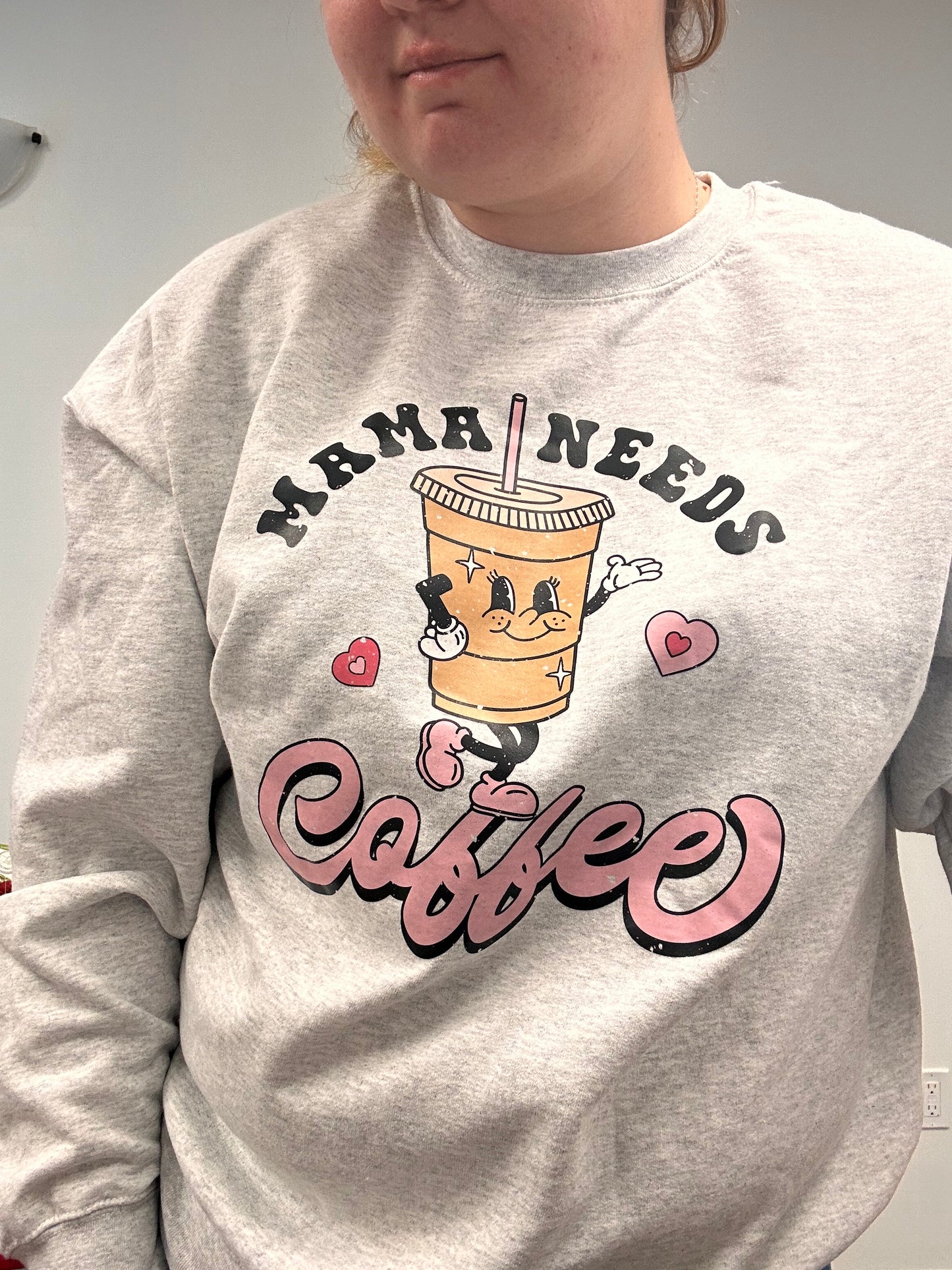 Mama needs coffee crew neck sweater