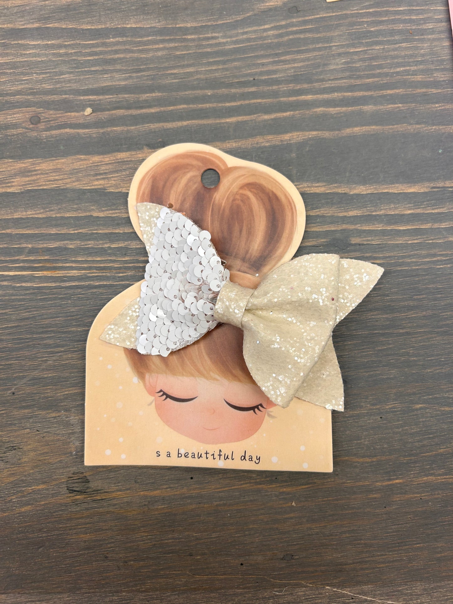 Sequin flip bows