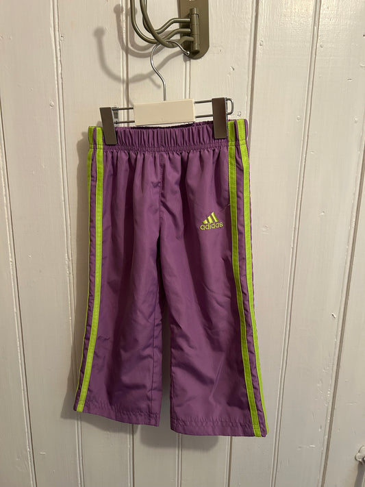 Adidas 2t purple & green windbreaker pants