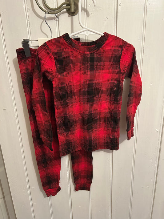 Gap toddler 4 red & black plaid 2pc sleep set