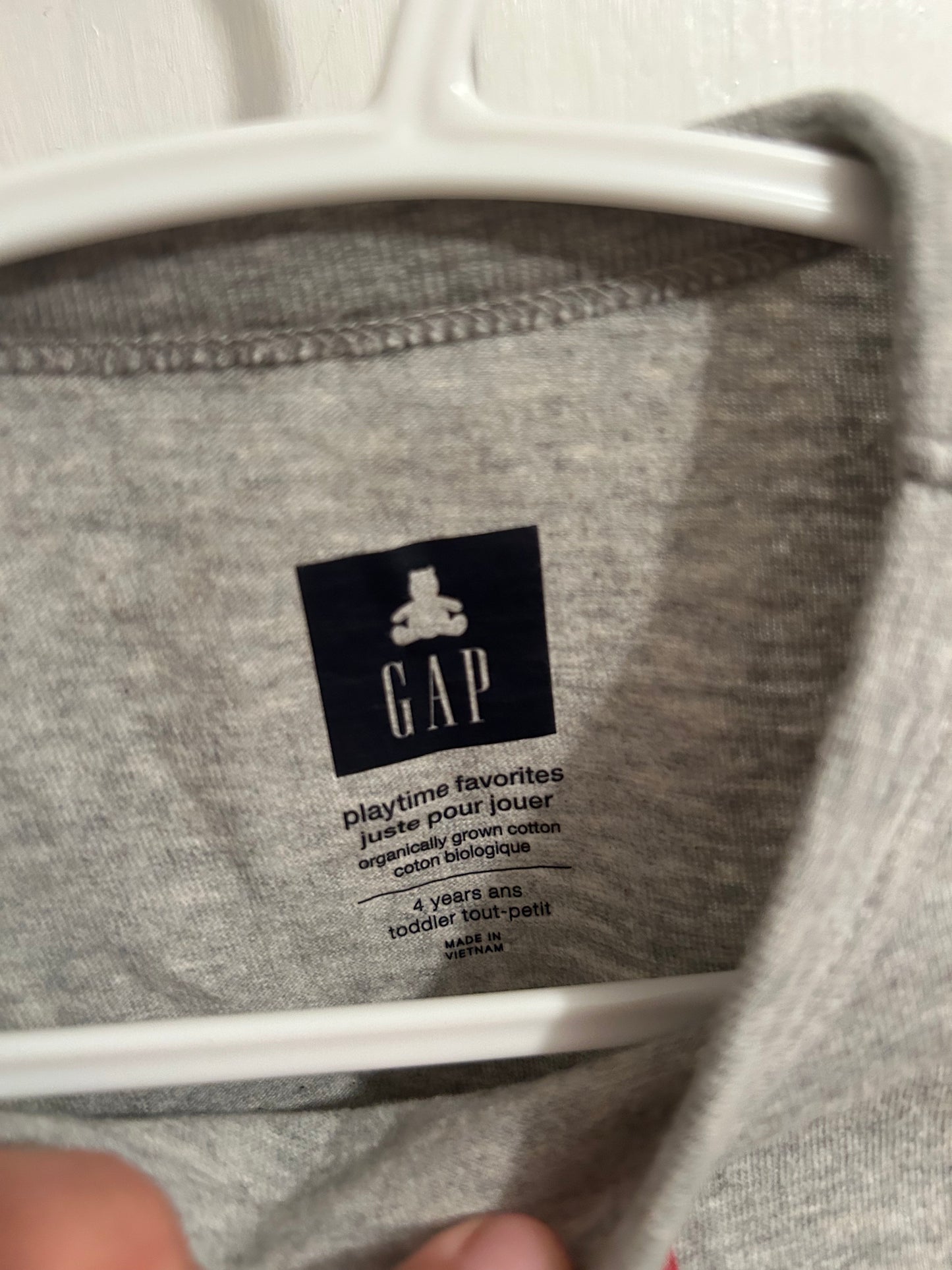 Gap 4t grey & red firetruck long sleeve shirt