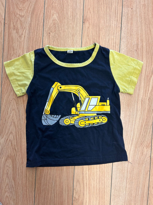 Small shop 2t black & yellow construction tshirt