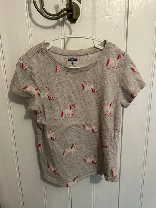 Old navy 5t grey & pink unicorn tshirt