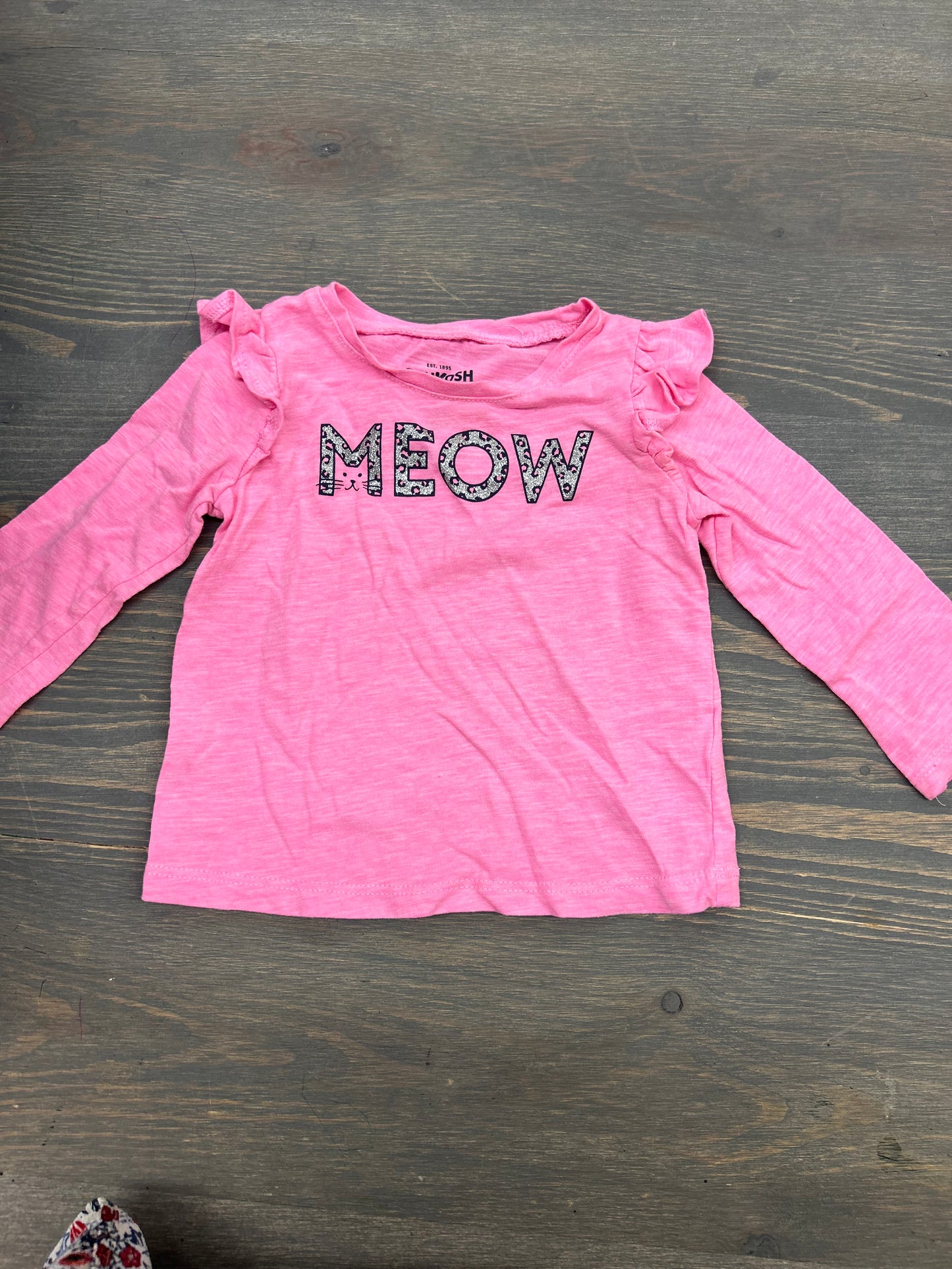 Oshkosh 12m pink meow long sleeve