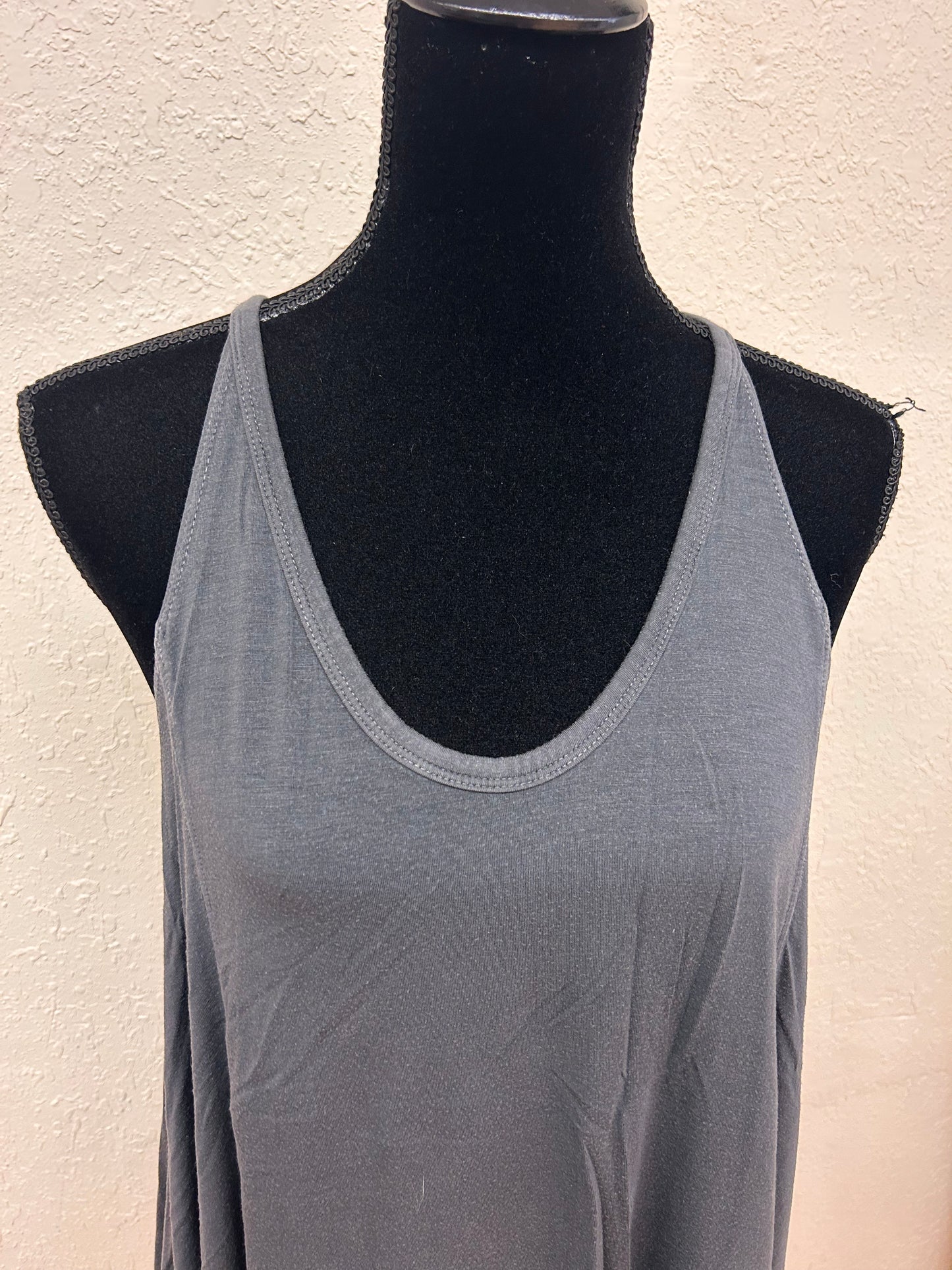 American eagle medium grey high low tank top