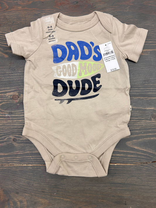 NEW gap 0/3m good mood dude onesie