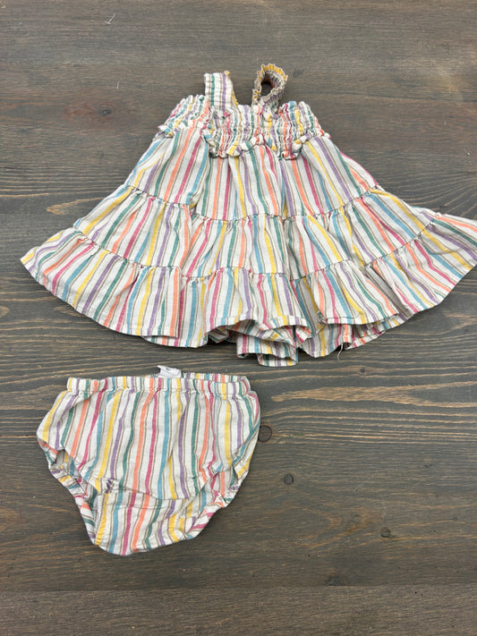 Gap 3/6m rainbow striped dress