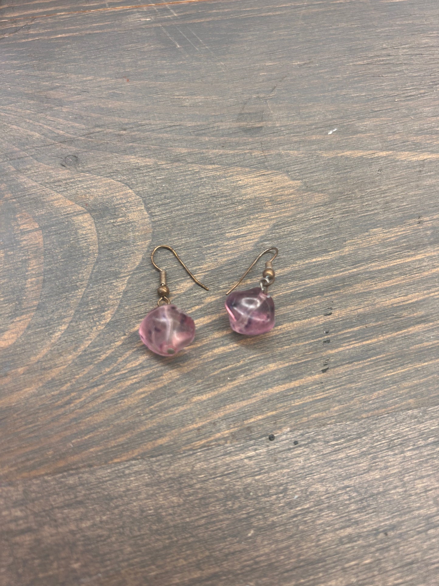 Pink gem dangle Earrings