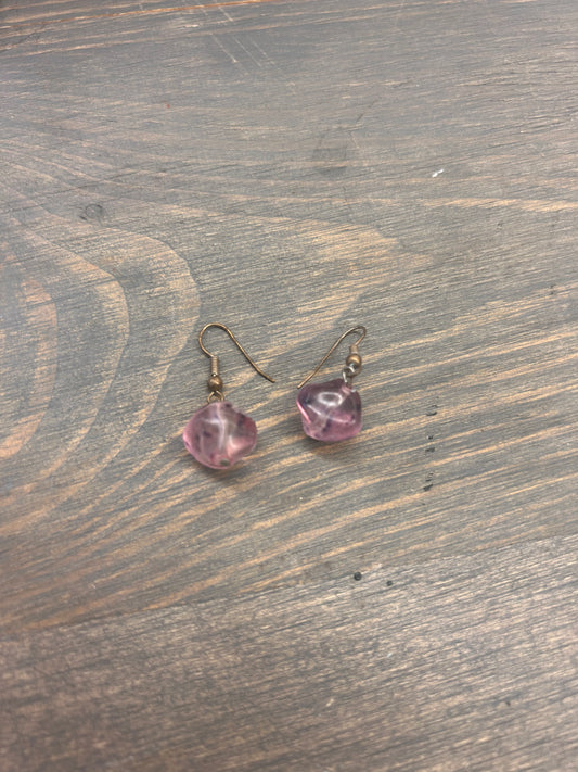 Pink gem dangle Earrings