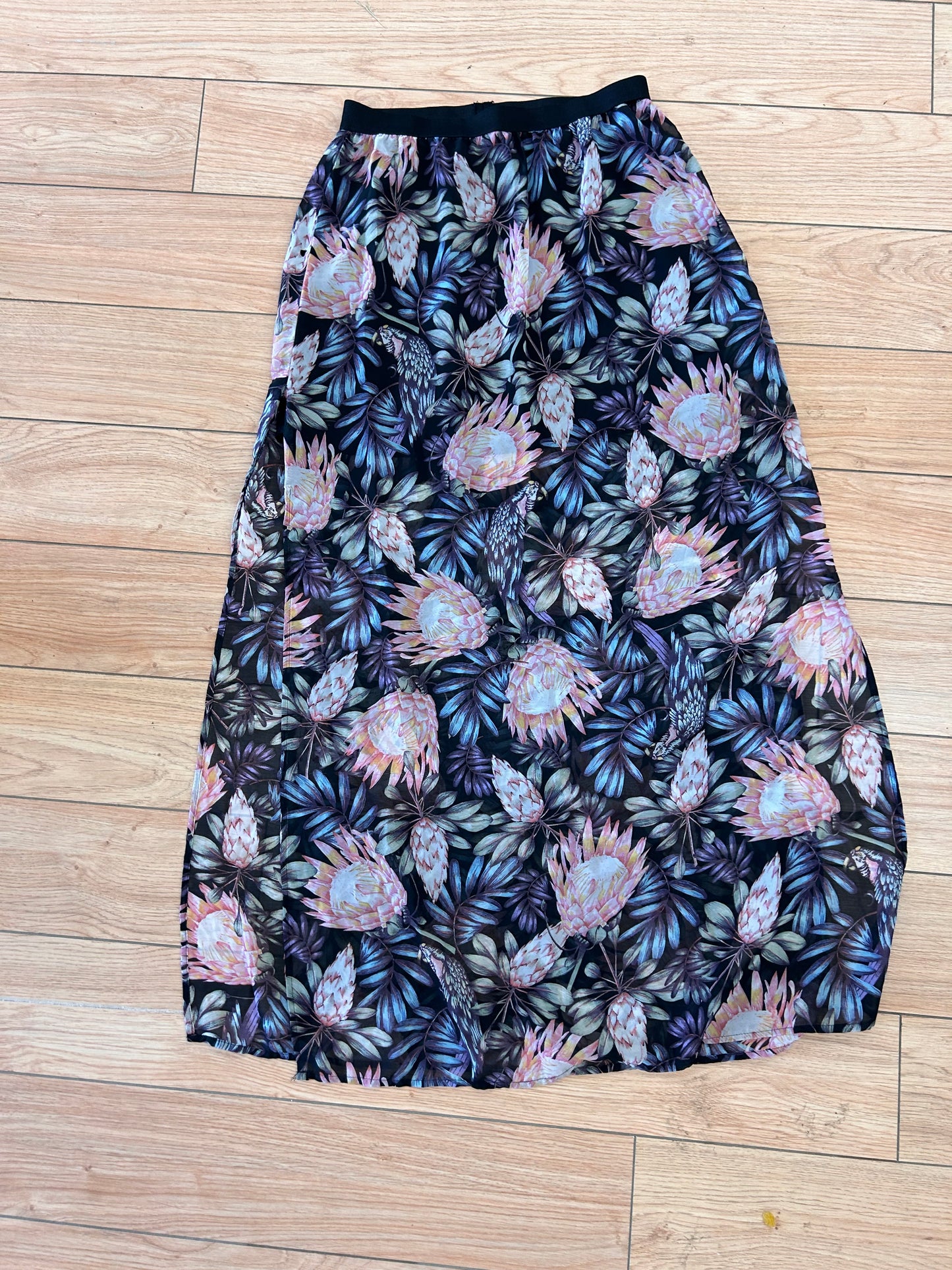 Divided H&M 4 floral sheer maxi skirt