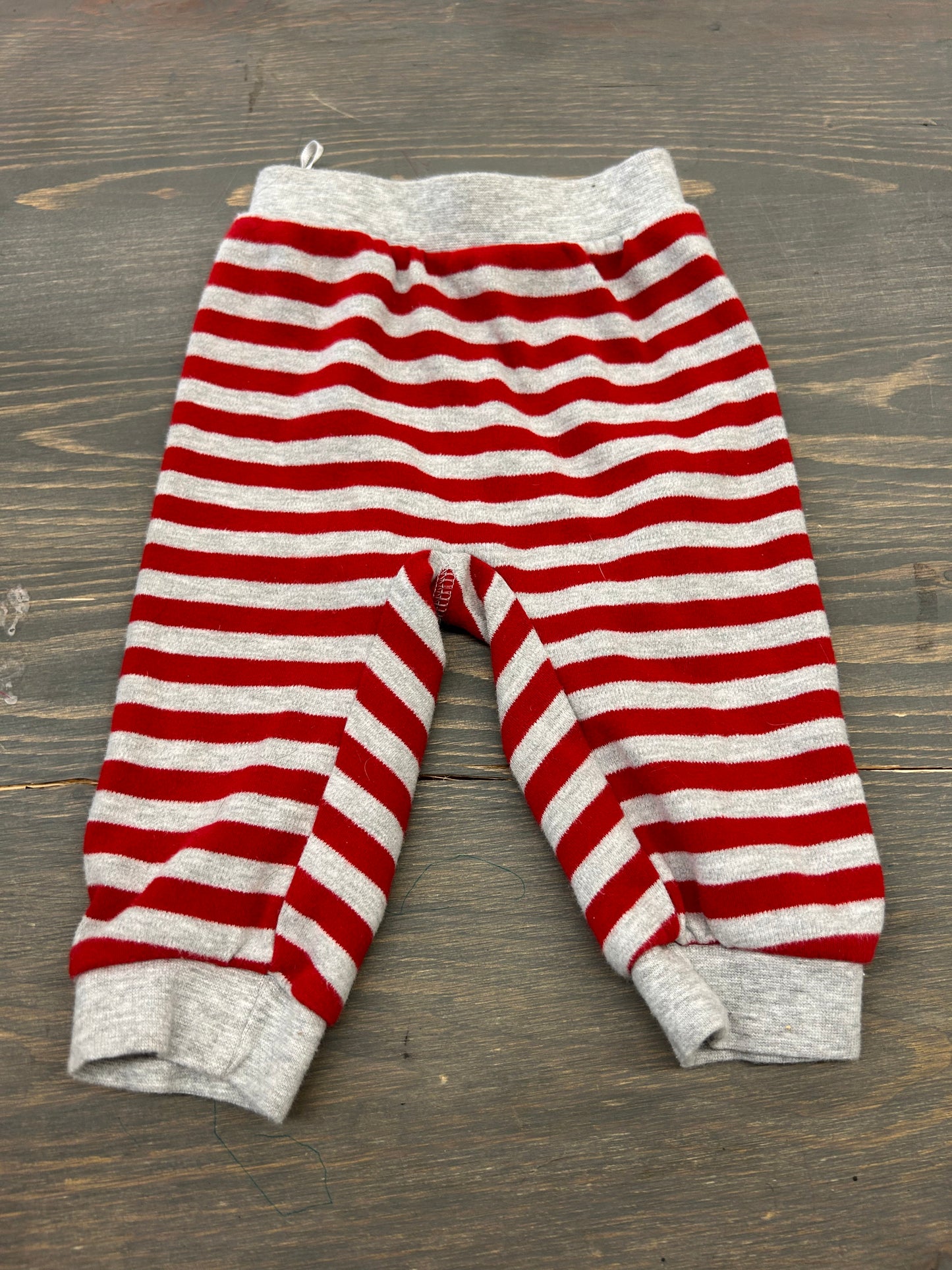 H&M 4/6 red & grey striped pants