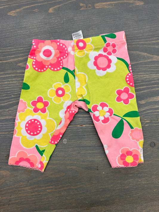 George 3/6m neon floral leggings