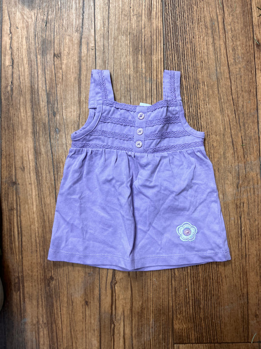 Smile 18/24m purple tank top