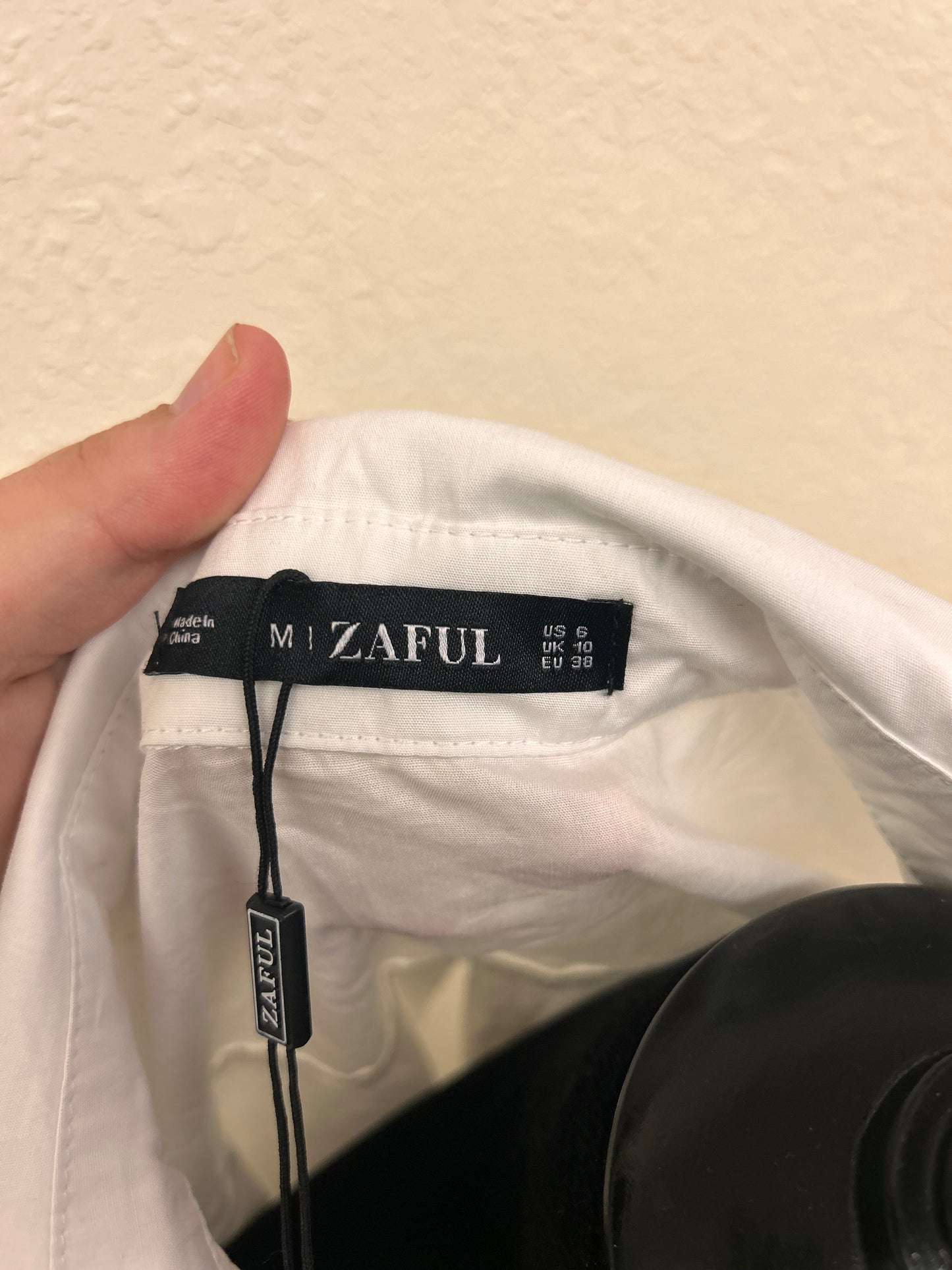 NEW Zaful medium white button up shirt