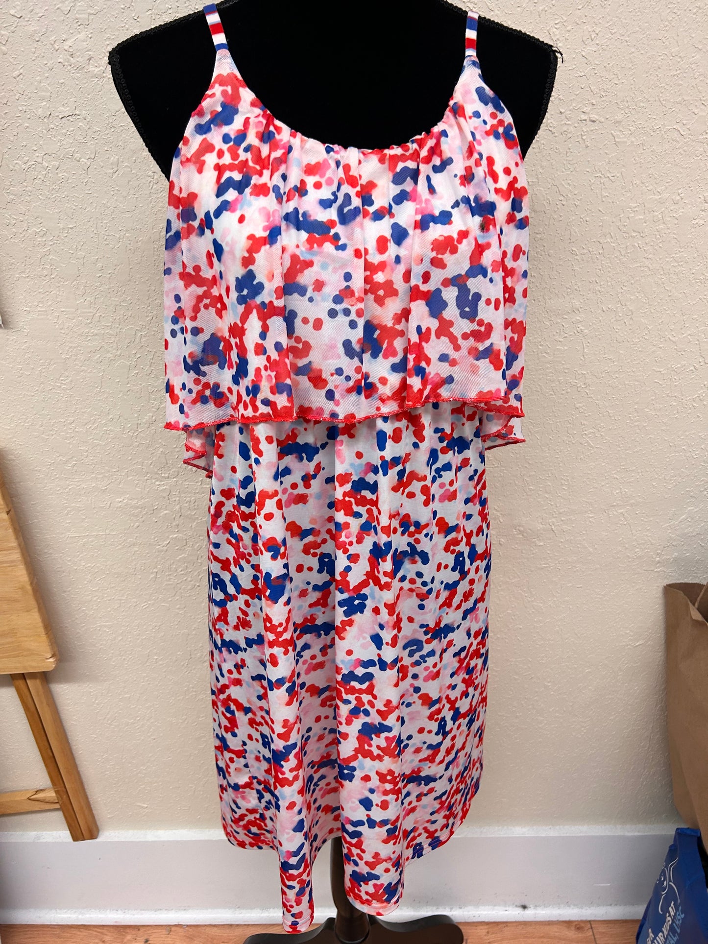 Smash xl red & blue polka dot dress