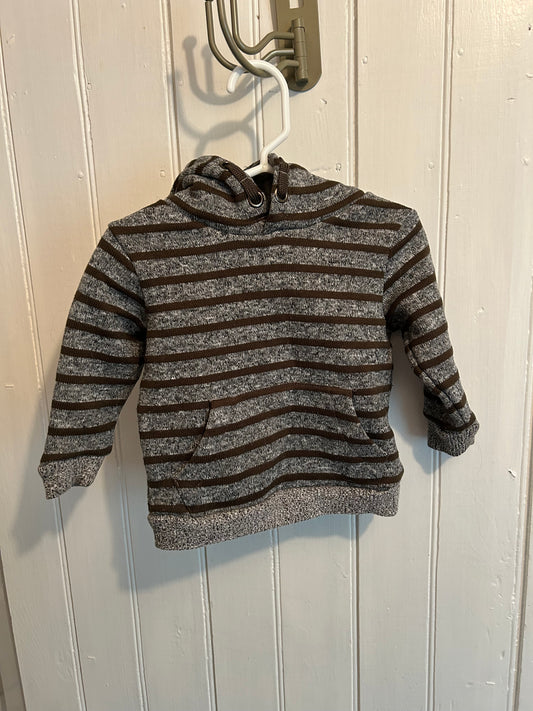George 12/18m grey & brown striped hoodie