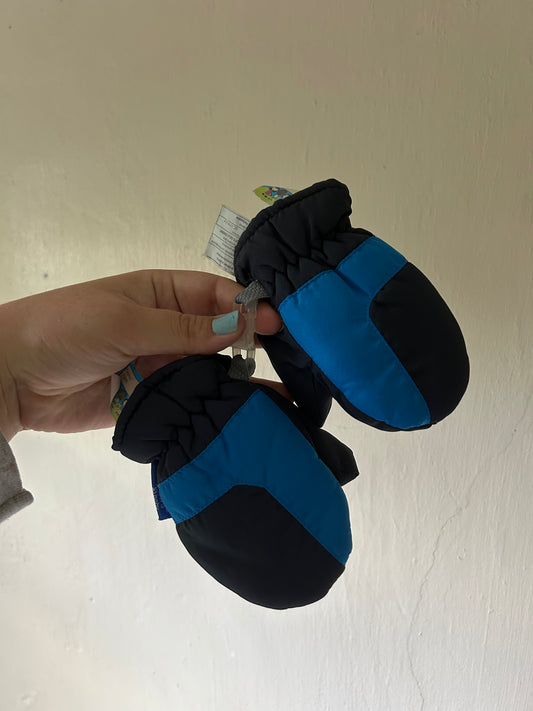 Hot paws 12/24m blue winter mittens