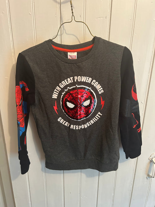 Spiderman youth 7/8 sequin sweater