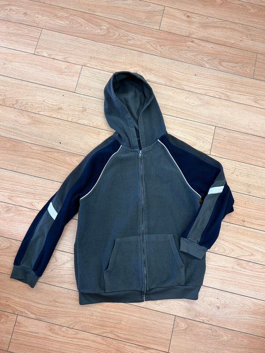 Athletech 14/16 Grey & navy fleeced zip up hoodie