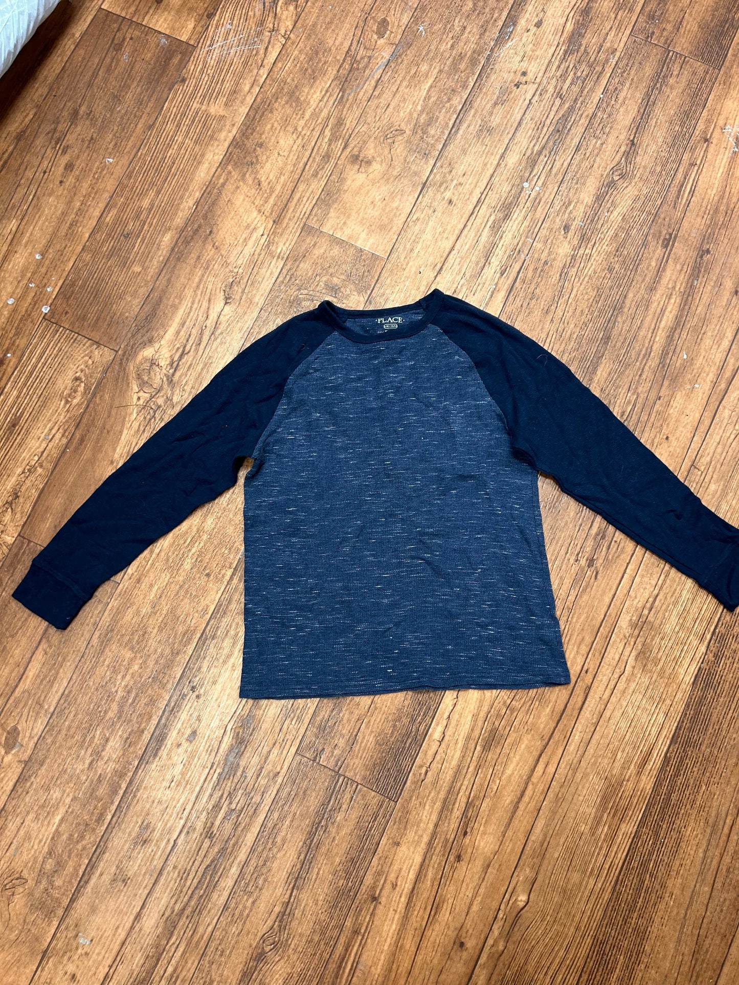 Childrens Place 10/12 blue long sleeved Waffle knit