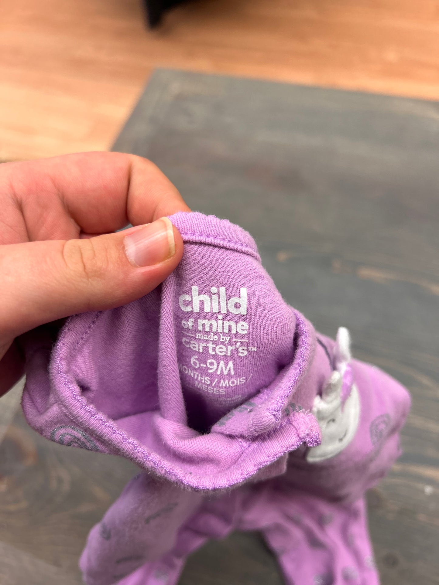 Carters 6/9m purple unicorn sleeper