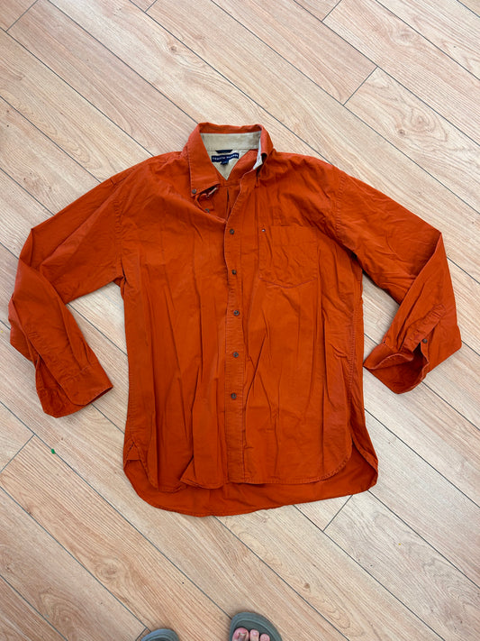 Tommy Hilfiger large orange button up shirt