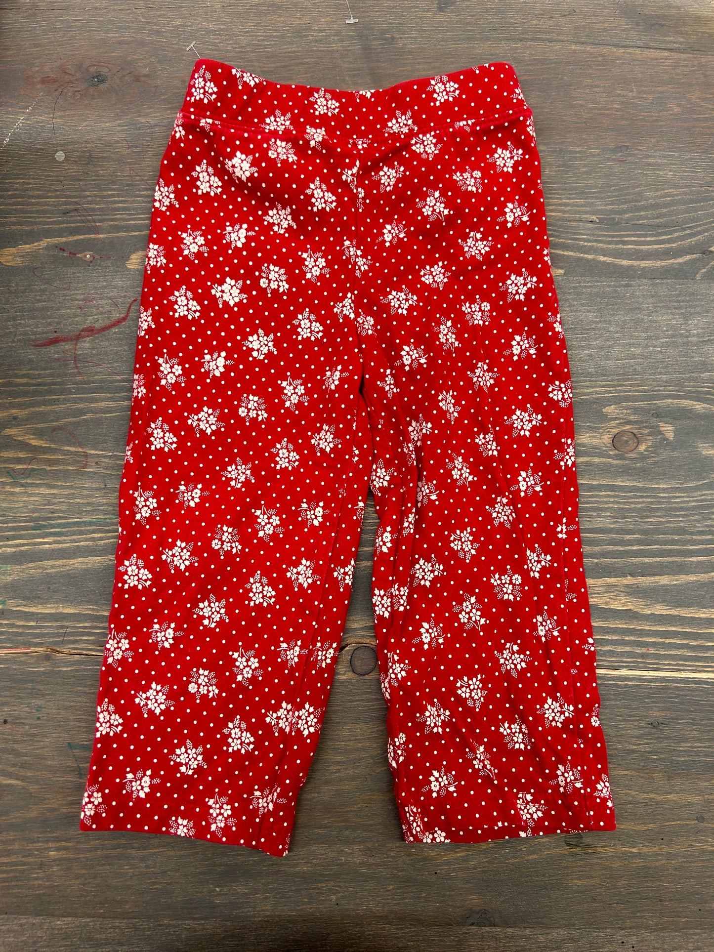 Carters 18m red floral wide leg pants