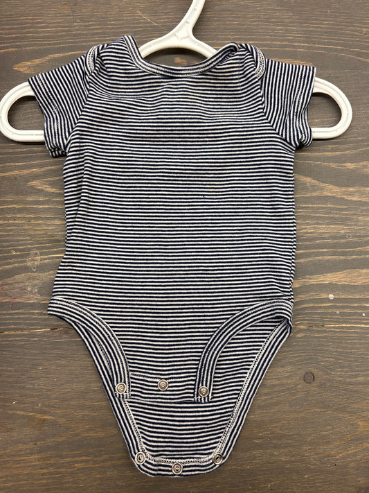 Navy blue striped onesie