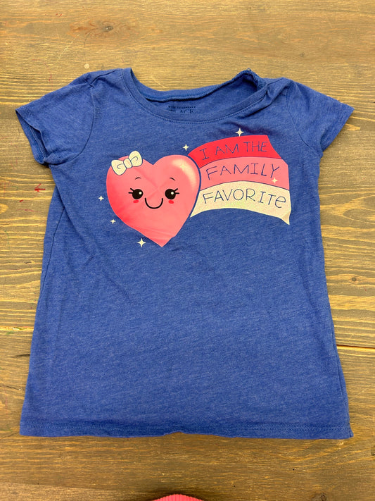 Children’s place 5t blue family fave heart tshirt