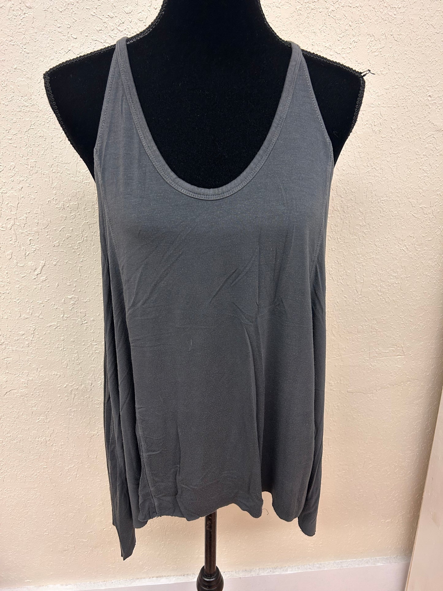 American eagle medium grey high low tank top