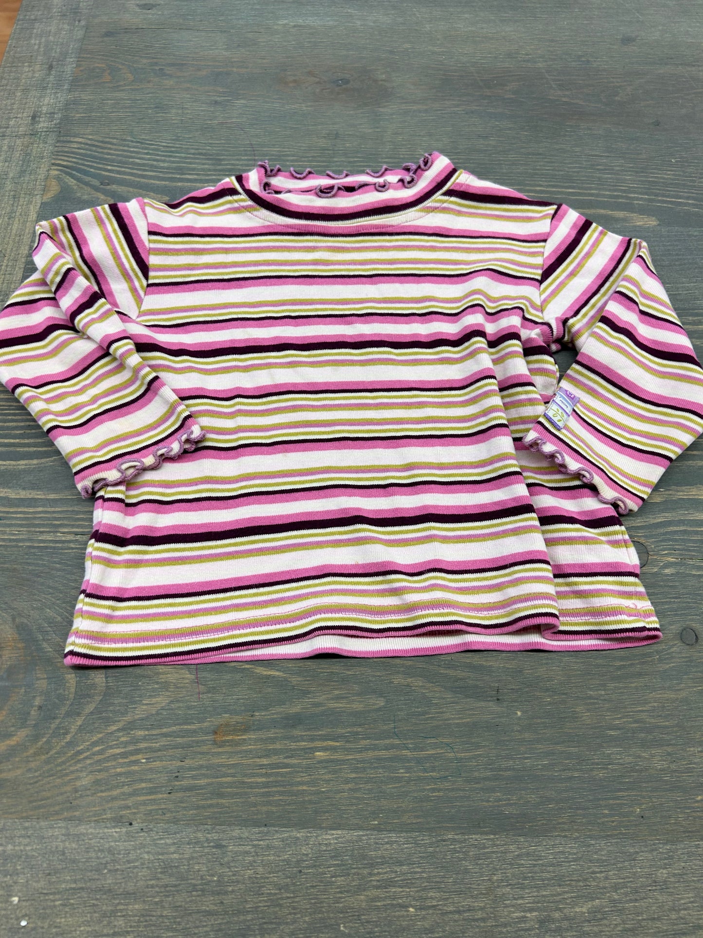 Please mum 2t pink striped turtleneck top