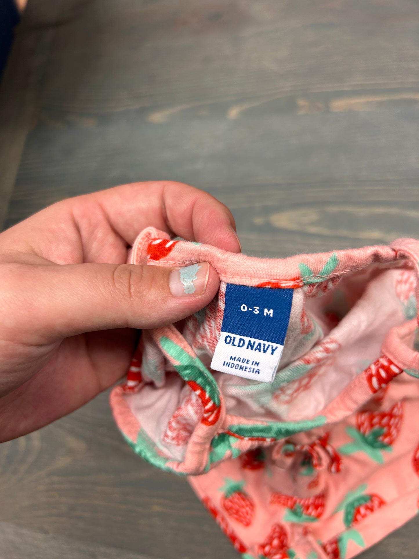 Old navy 0/3m strawberry romper