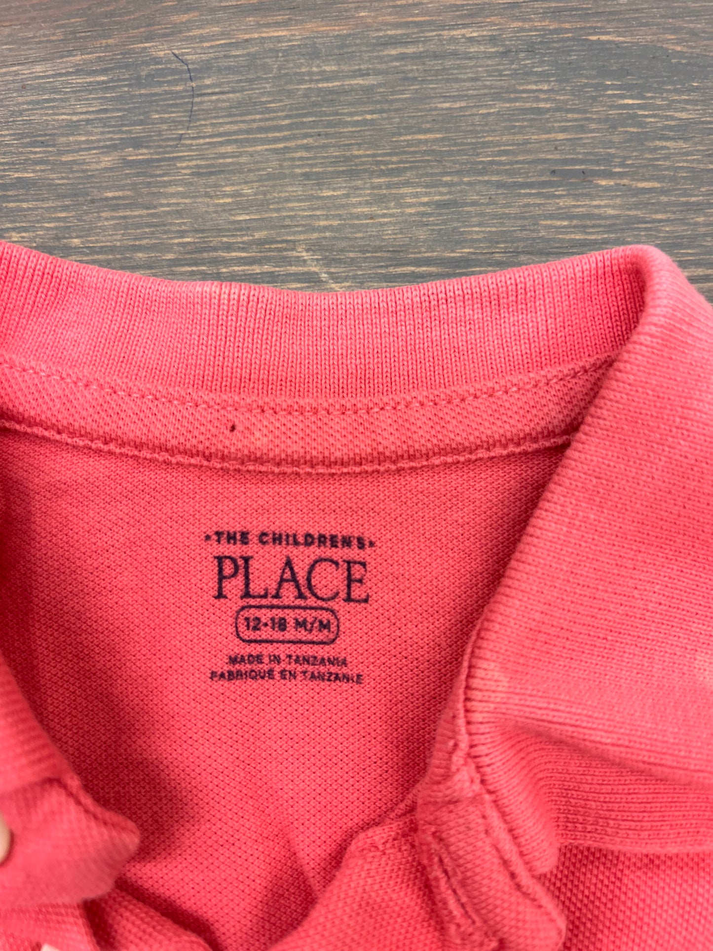 Children’s place 12/18m pink polo