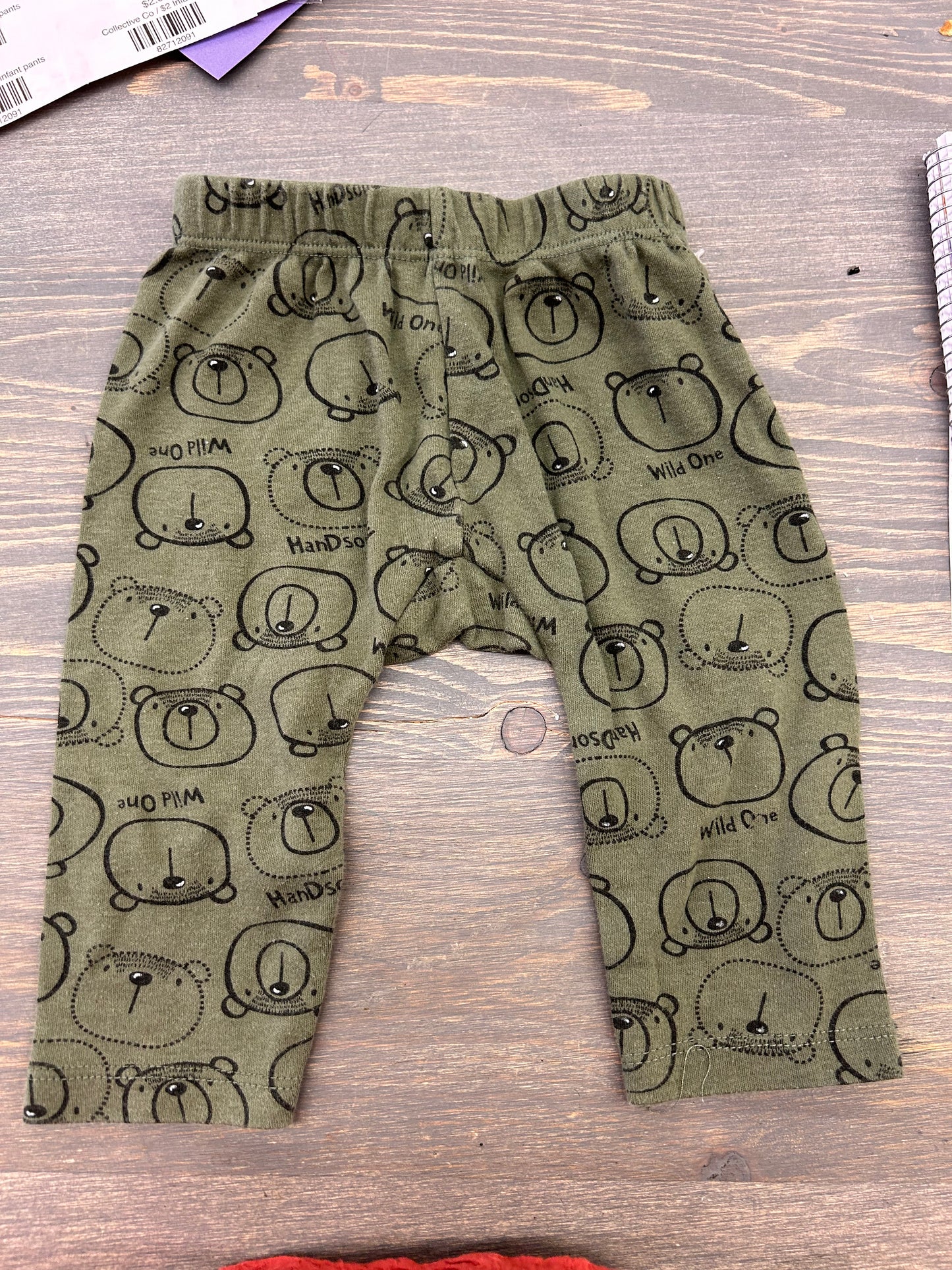 Little begging 3/6m Green bear pants