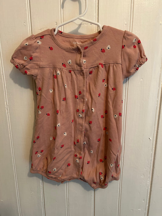 Carters 18m pink strawberry romper