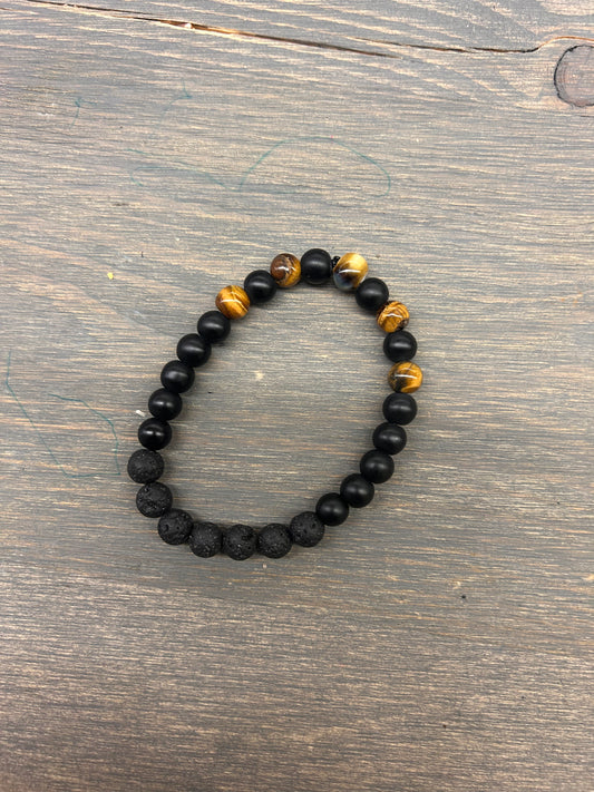 Black & brown gemstone bracelet