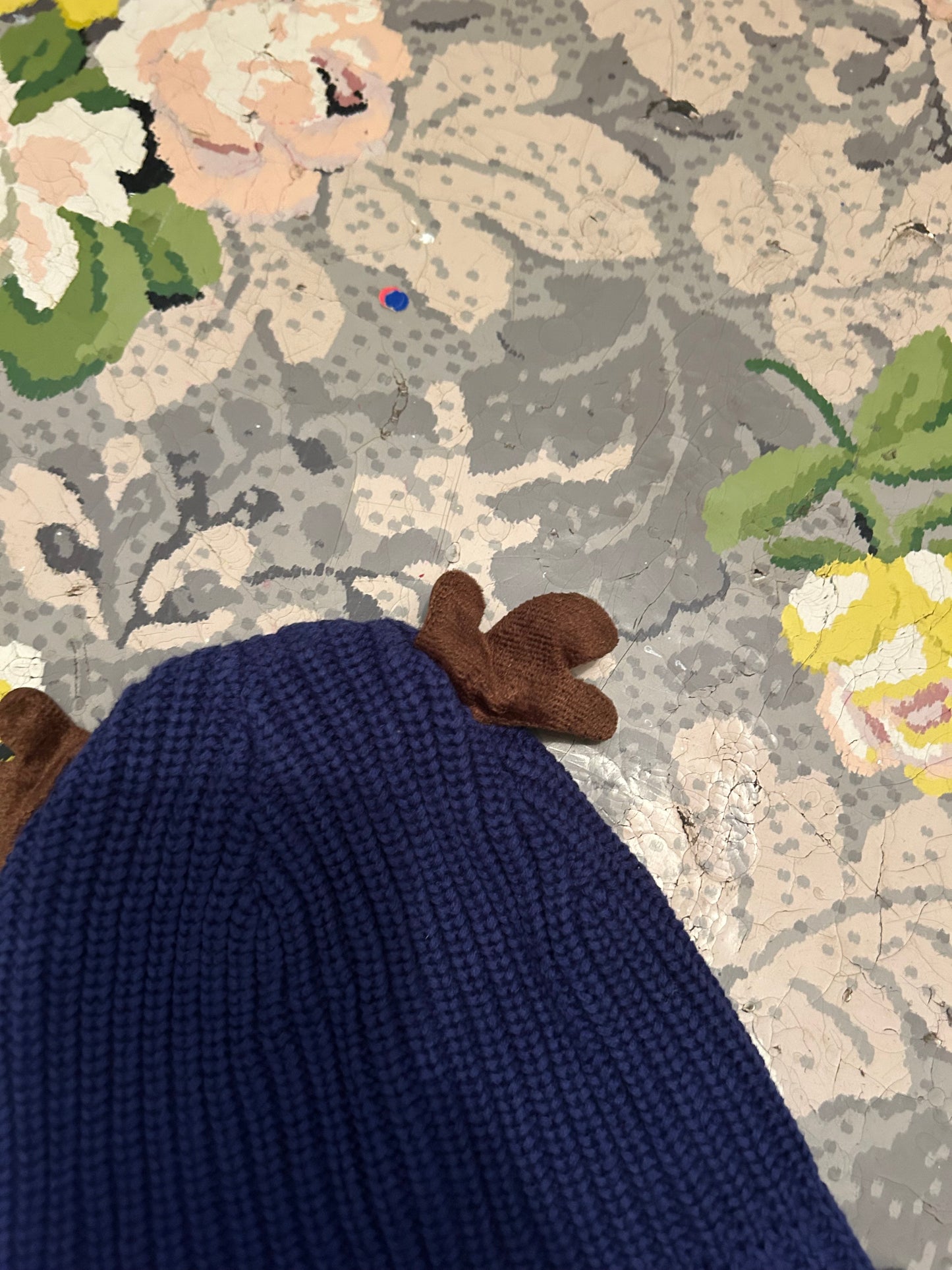 The littlest 12/24m blue moose knit hat