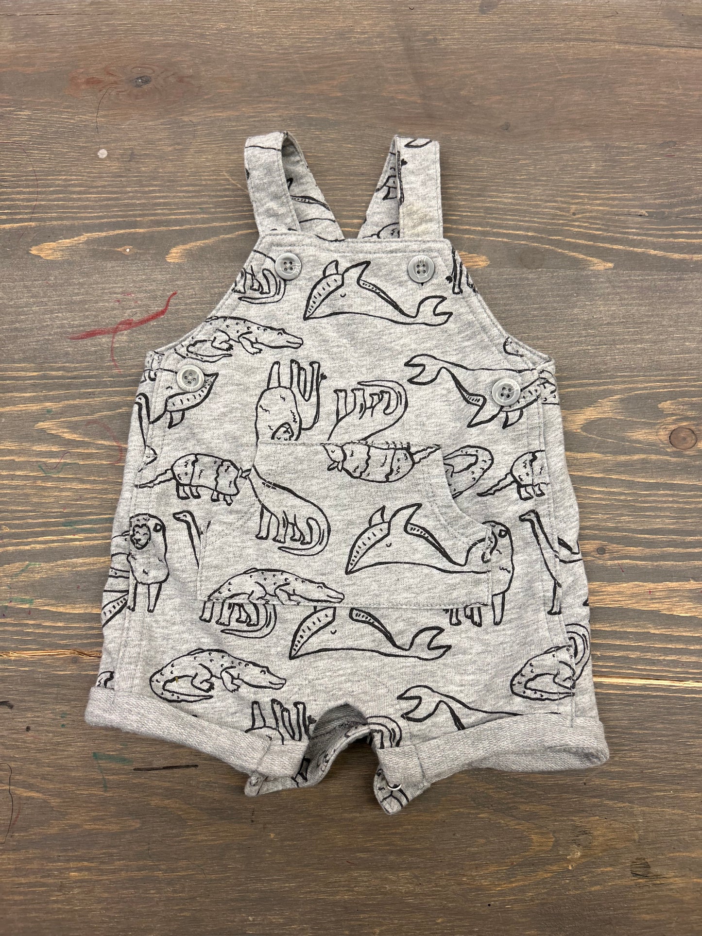 Carters 3m grey animal overalls