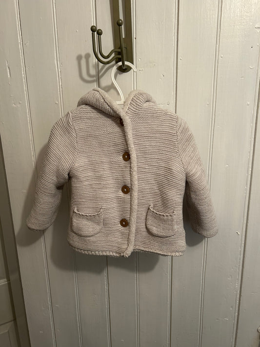 Carters 18m grey knit fleece button up cardigan jacket