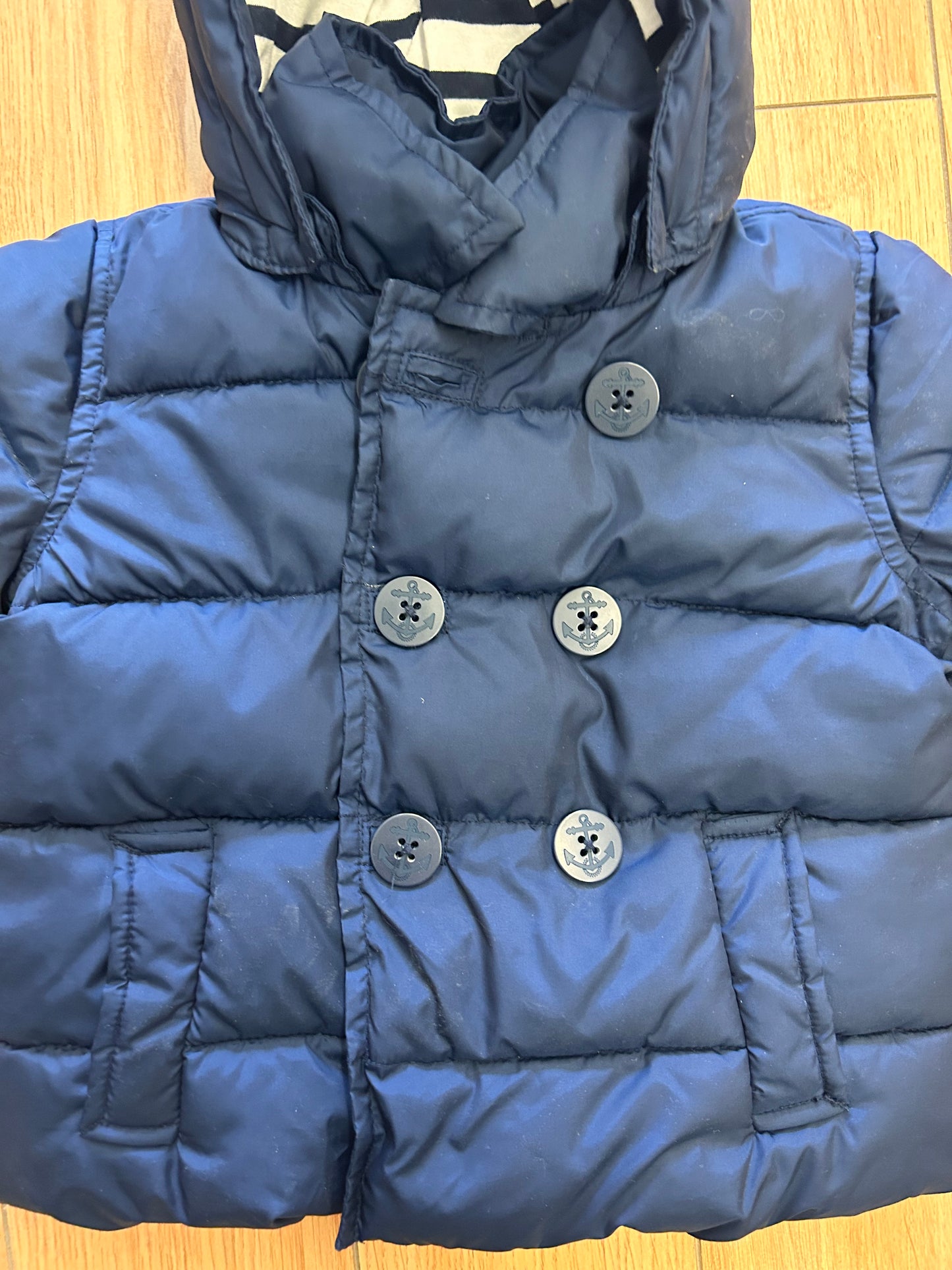 Gap 12/18m blue puffer winter jacket