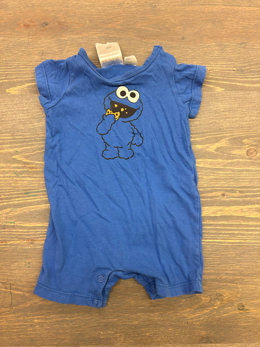 H&m 2-4m blue Cookie Monster romper