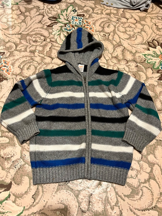 Gymboree 4t knit striped zip up hoodie