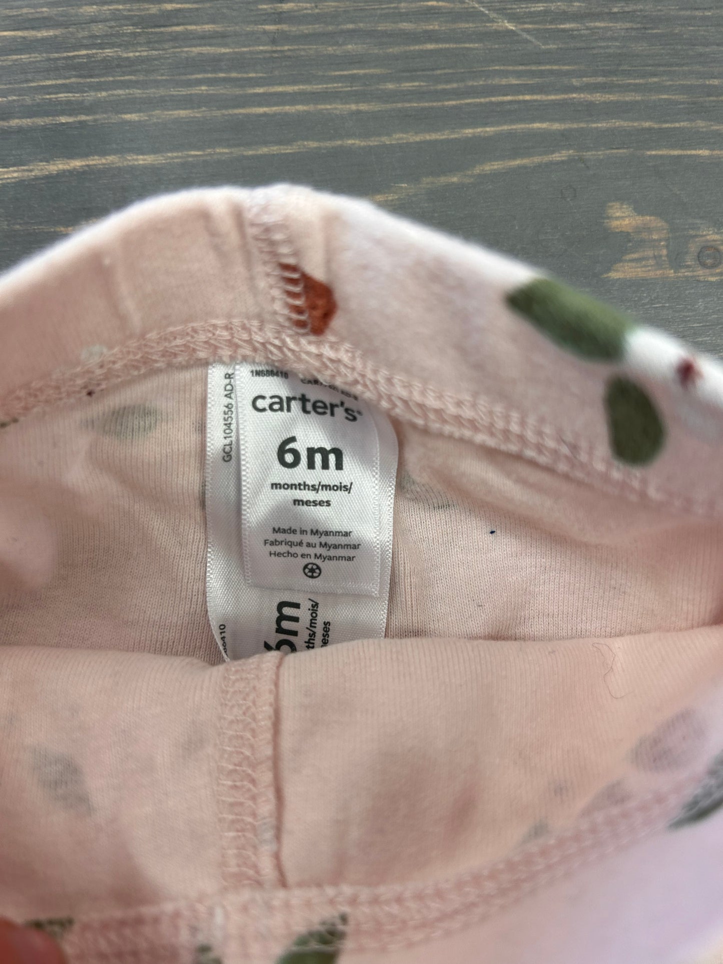 Carters 6m pink hummingbird leggings