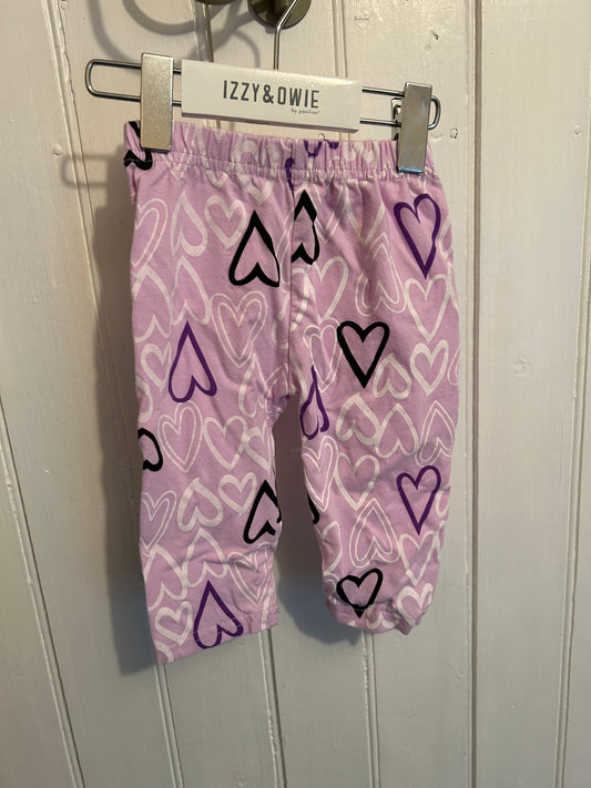 6/9m purple heart pants