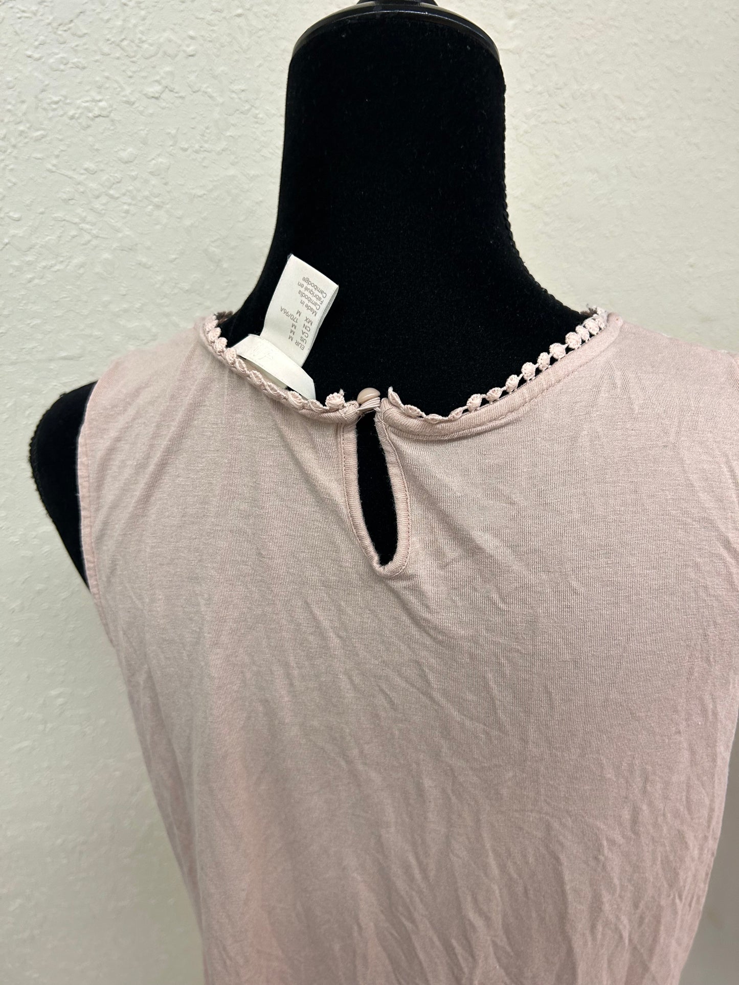 H&M medium pink crochet blouse