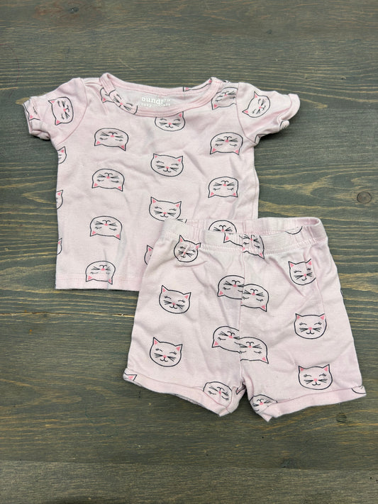 Bundles 3/6m pink cat 2pc set