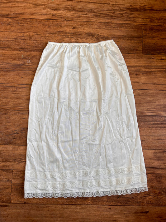 Vintage White Silk slip skirt